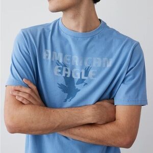 American Eagle Outfitters Light Blue Graphic Tee